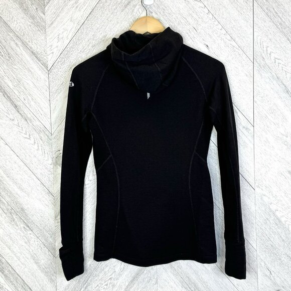 Icebreaker Merino GT Womens Size Small Full Zip Hooded Jacket Black Wool - Picture 3 of 6
